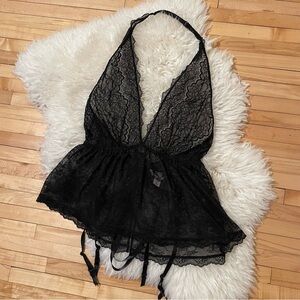 VICTORIAS SECRET Teddy Lace Halter Tank Top Lingerie Nightwear